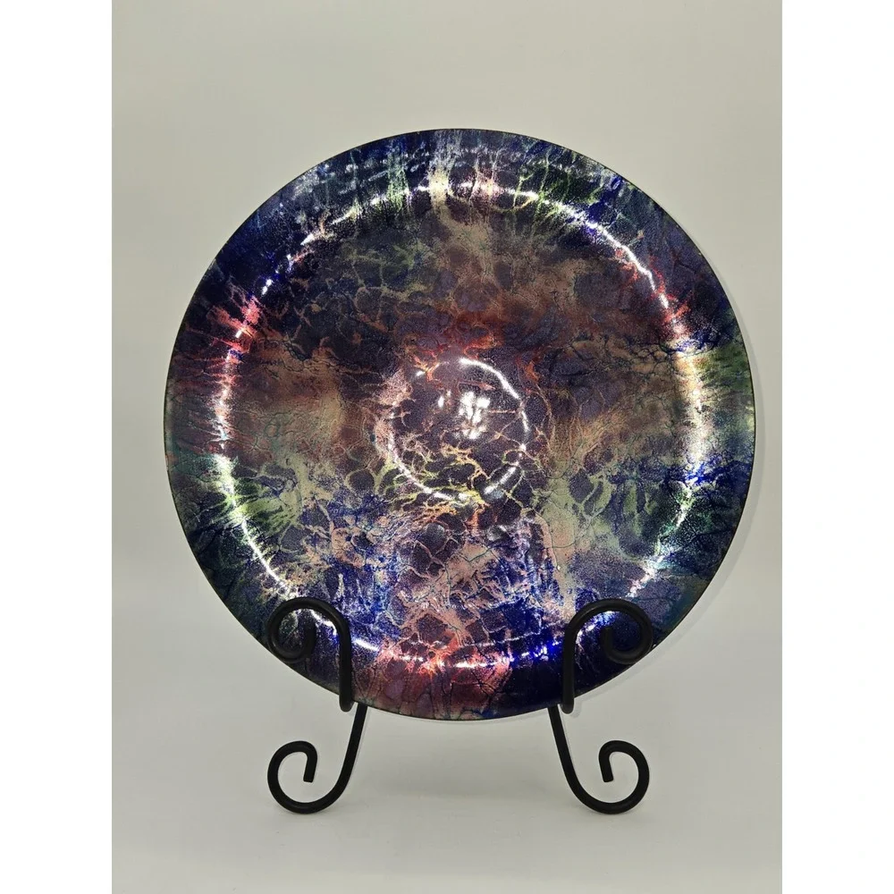 Studio Enamel Copper‎ Bowl Iridescent Crackle Finish 10